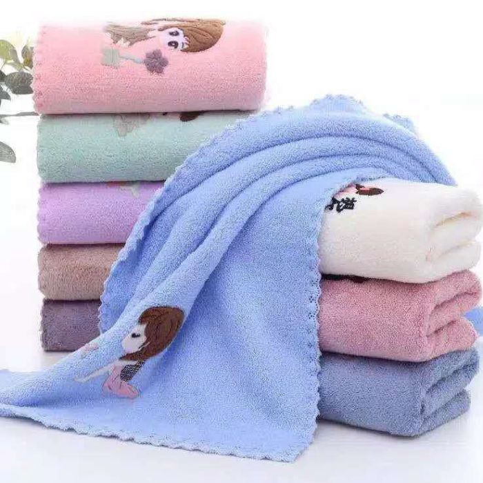 [HM01] Handuk Mandi Bahan Microfiber Motif Unik - Random Colour