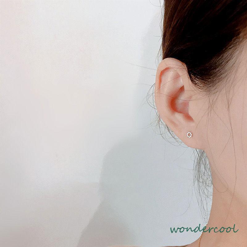 Mini S925 Cinta Bintang Anting Sederhana Fashion Anting-Anting Perhiasan Wanita Anting-Won