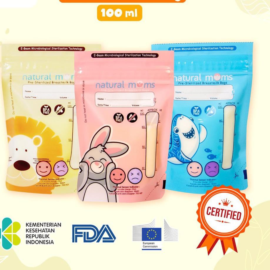 ➾ Kantong Asi Natural Moms 100cc 120cc 150cc Natural Mom Breast Milk Bag Kantong Susu 100 120ml 150m
