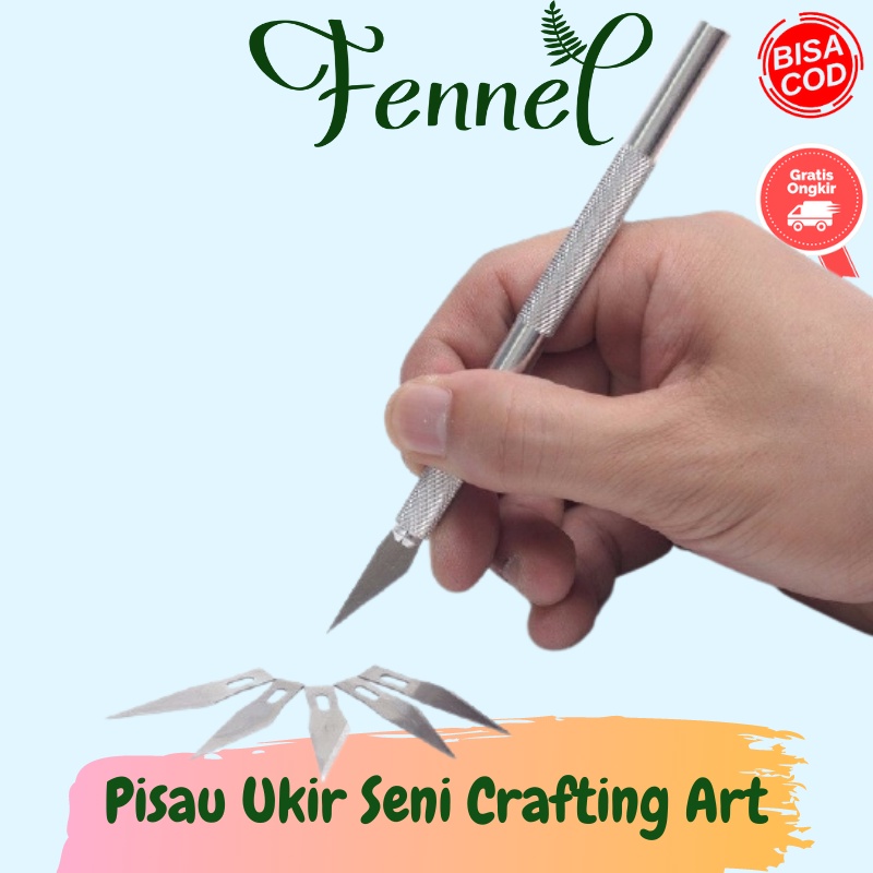 Pisau Ukir Seni Hobby Crafting Art Knife Dengan 4 pcs Mata Pisau WL-9309