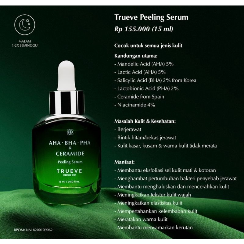 Trueve AHA - BHA - PHA &amp; Ceramide Peeling Serum