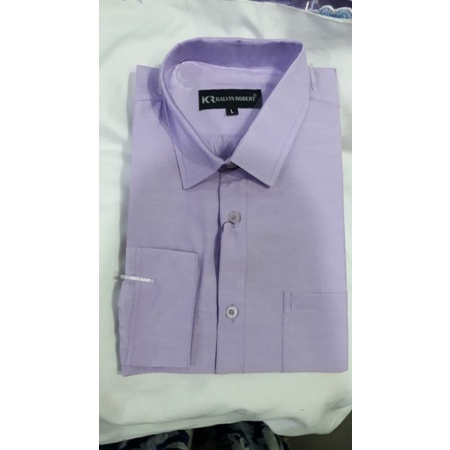 KEMEJA UNGU LILAC PRIA LENGAN PANJANG