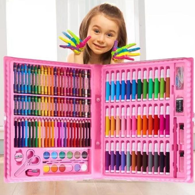 

(COD) Crayon Anak 150 Pcs Pensil Warna Alat Lukis Set Crayon Set Kado Ultah