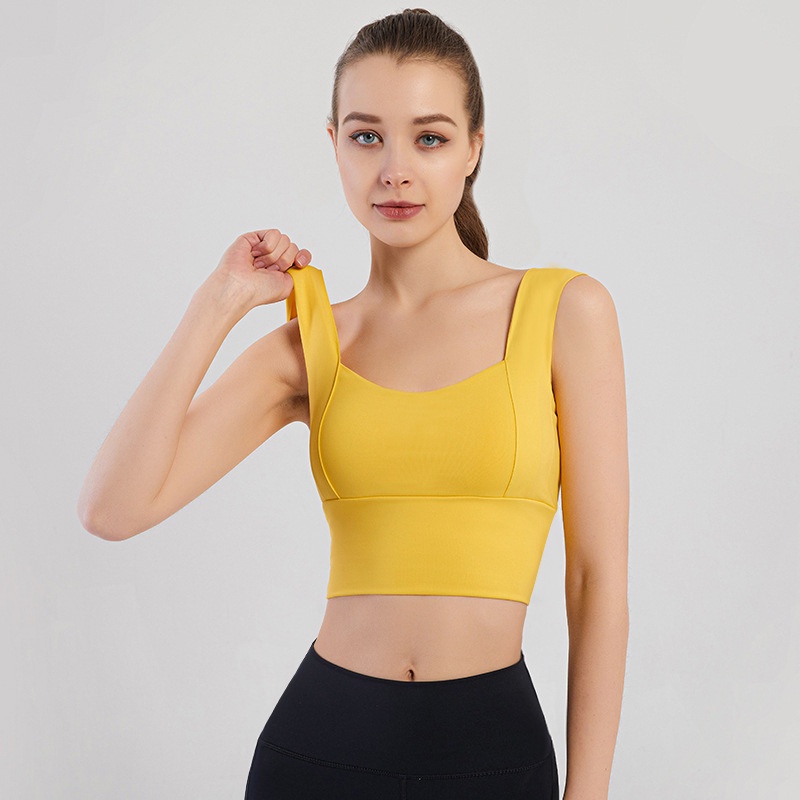 HUES.ID Bra Sport Crop Top Square Neck Seamless Olahraga Gym Push up 1077