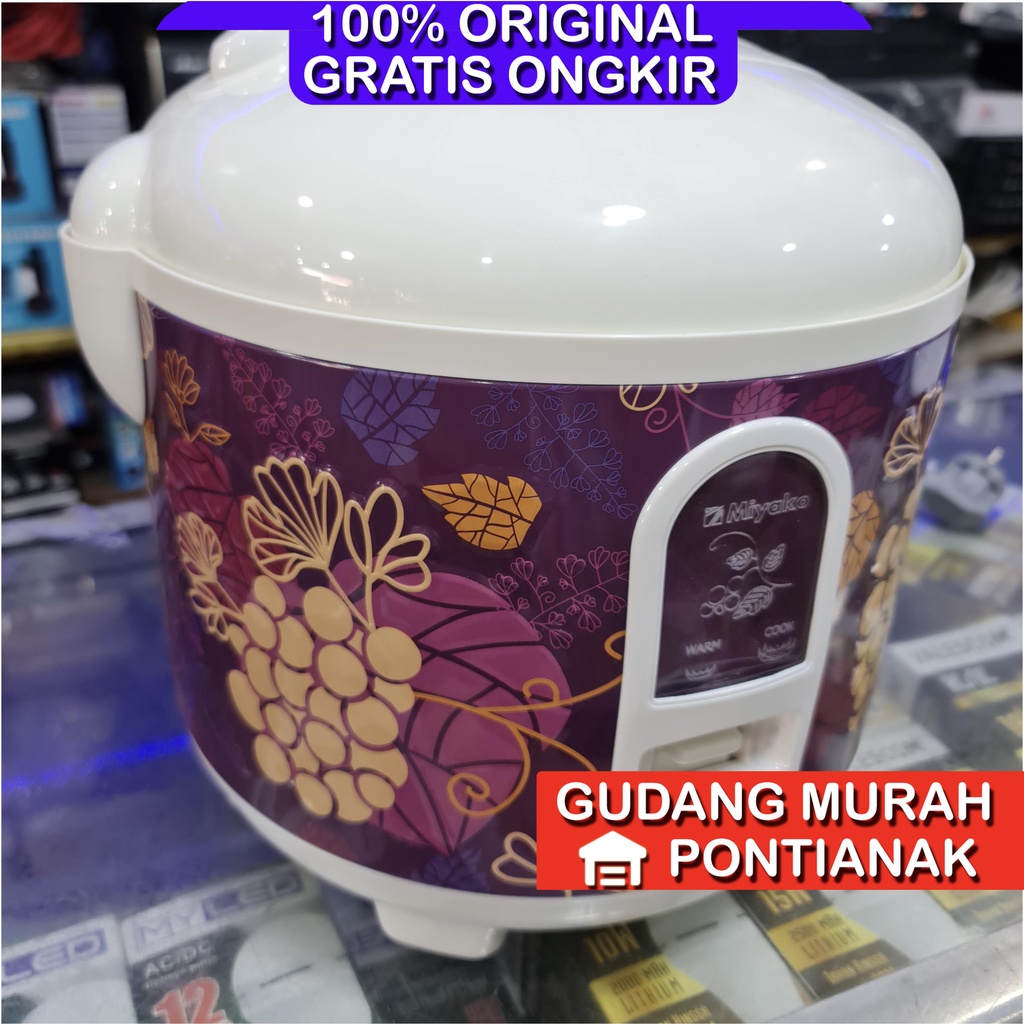 Ricecooker Miyako Anti Lengket bahan teflon NANOAL Indikator LED Motif Ukiran timbul MCM 516