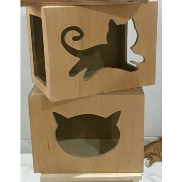 cat house/kandang kucing kayu/cat playground/rumah kucing