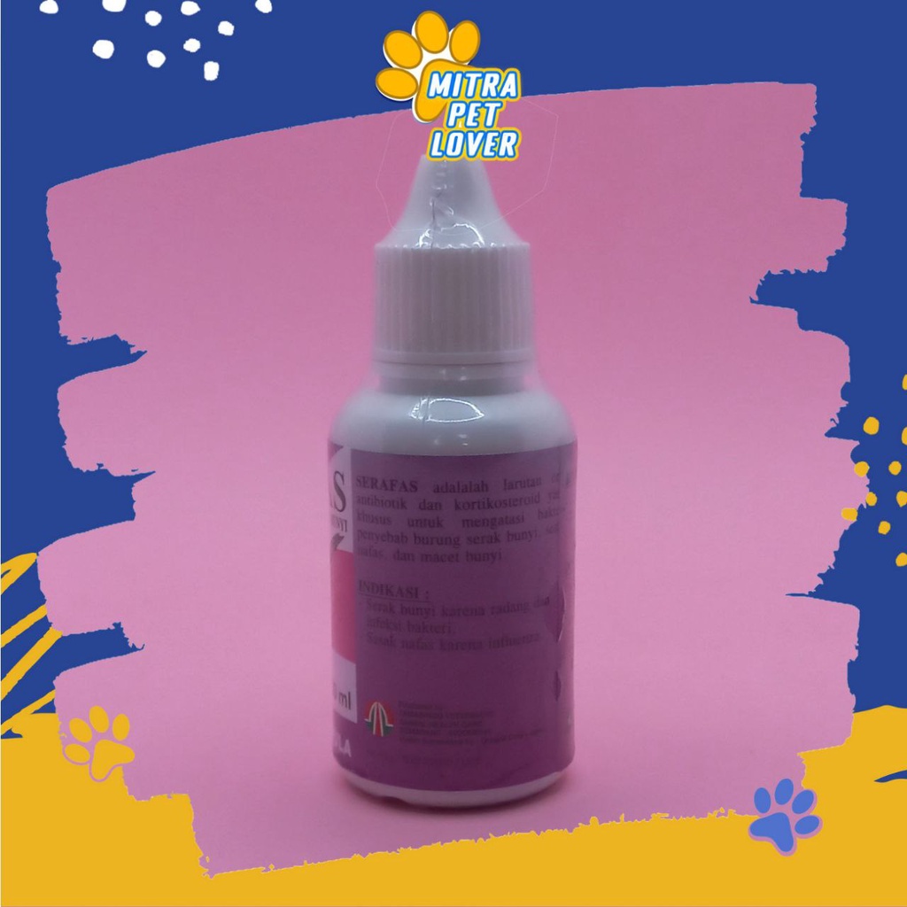 ANTIBIOTIK SESAK NAFAS BURUNG - SERAFAS 30 ML ORIGINAL - OBAT TETES SUARA SERAK - SESAK NAFAS MACET BUNYI BURUNG - ATASI FLU , SUARA JERNIH GACOR - MURAH ASLI BERKUALITAS - PET ANIMAL HEALTHCARE TAMASINDO VITAMIN HEWAN BINATANG PELIHARAAN MITRAPETLOVER