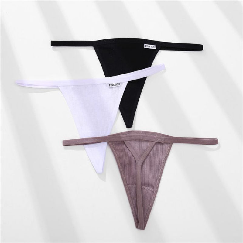 FINETOO FT20 Sexy Celana Dalam Wanita Tali Tipis Thong Women Cotton Panty Soft G-string