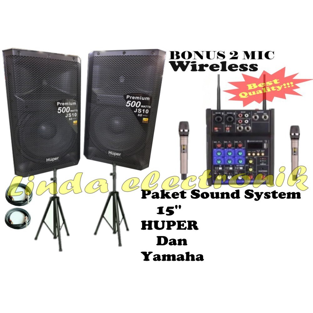 PAKET SOUND SYSTEM HUPER JS10 15 INCH DAN MIXER YAMAHA G4