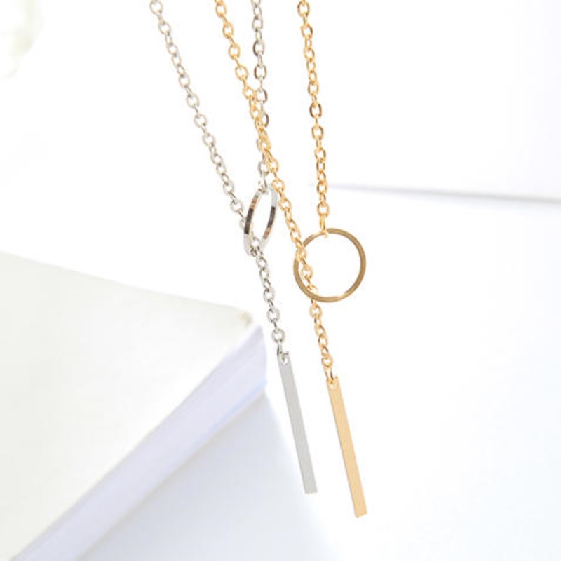 Metal Ring Necklace Accessories Simple Short