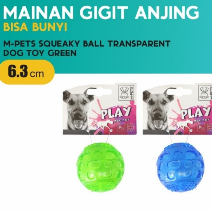 Mainan Anjing Bola Bunyi Karet M-Pets Squeaky Ball Small 6.3cm