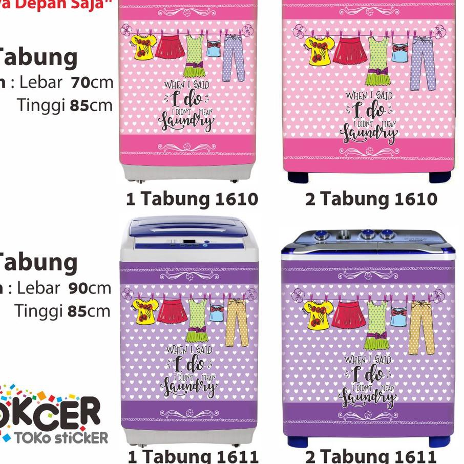 Stiker Mesin Cuci 1 dan 2 Tabung LAUNDRY