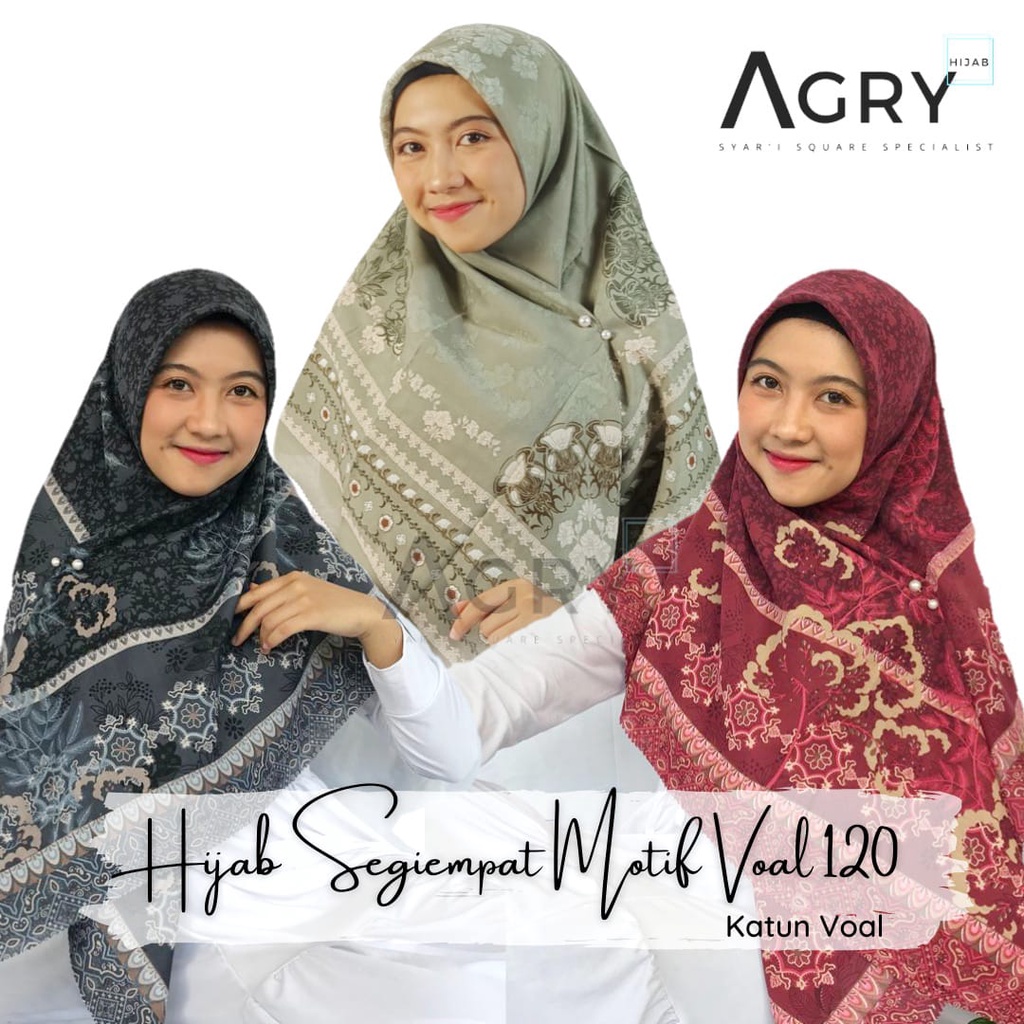 ᴀɢʀʏ Hijab Segiempat Motif Syar'i 120