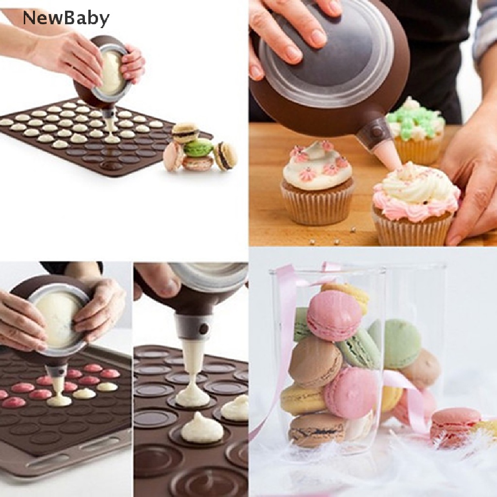 Newbaby Cetakan Macaron Dua Sisi Ukuran Besar Bahan Silikon Untuk Perlengkapan Dapur