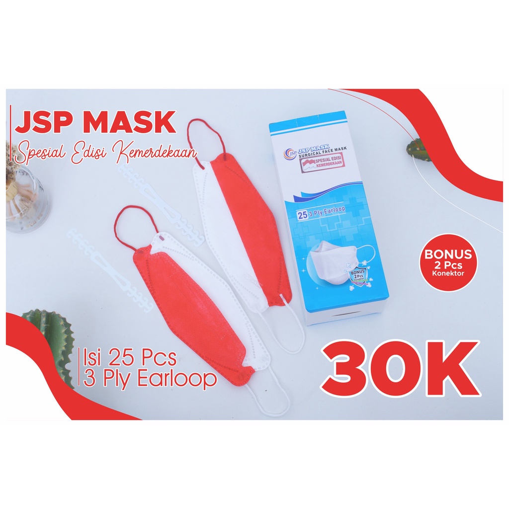 MASKER MERAH PUTIH KF94 NON MEDIS JSP