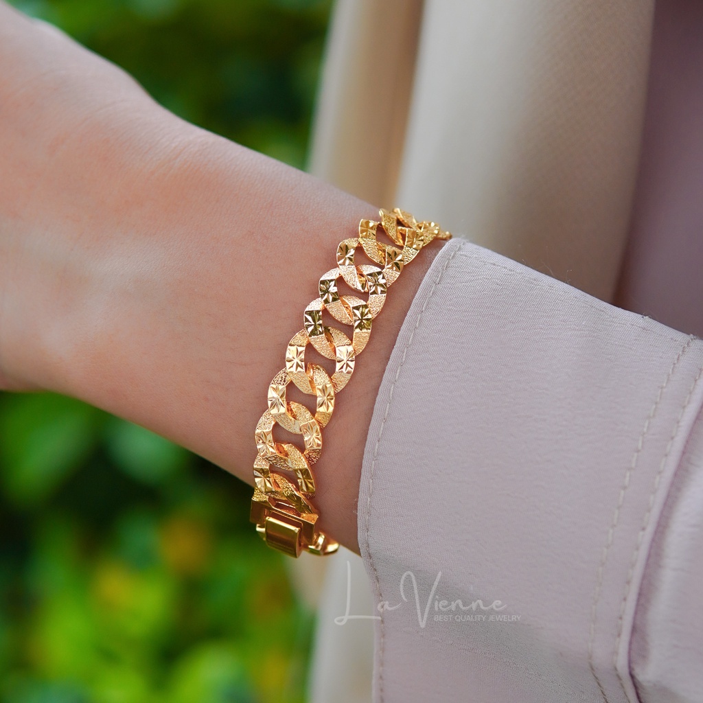 La Vienne - Gelang wanita sisik naga - Gold - Perhiasan gelang titanium anti karat - Kualitas dijamin - Koleksi Wajib
