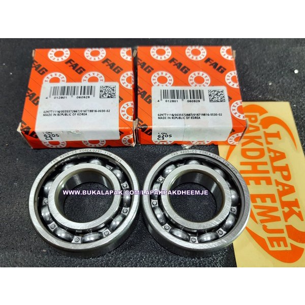 BEARING KRUK AS FIZR SATRIA 2 TAK FAG  C3 ORIGINAL HARGA SEPASANG 6205 C3 LAKER LAHER FAG C3 LAPAK
