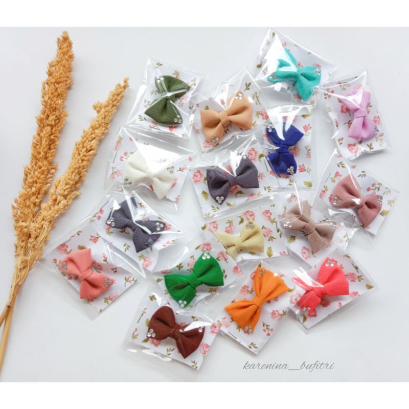 VOL. 1 Bros Pita Kristal imut mini bros dagu bros jilbab-WARNA RANDOM