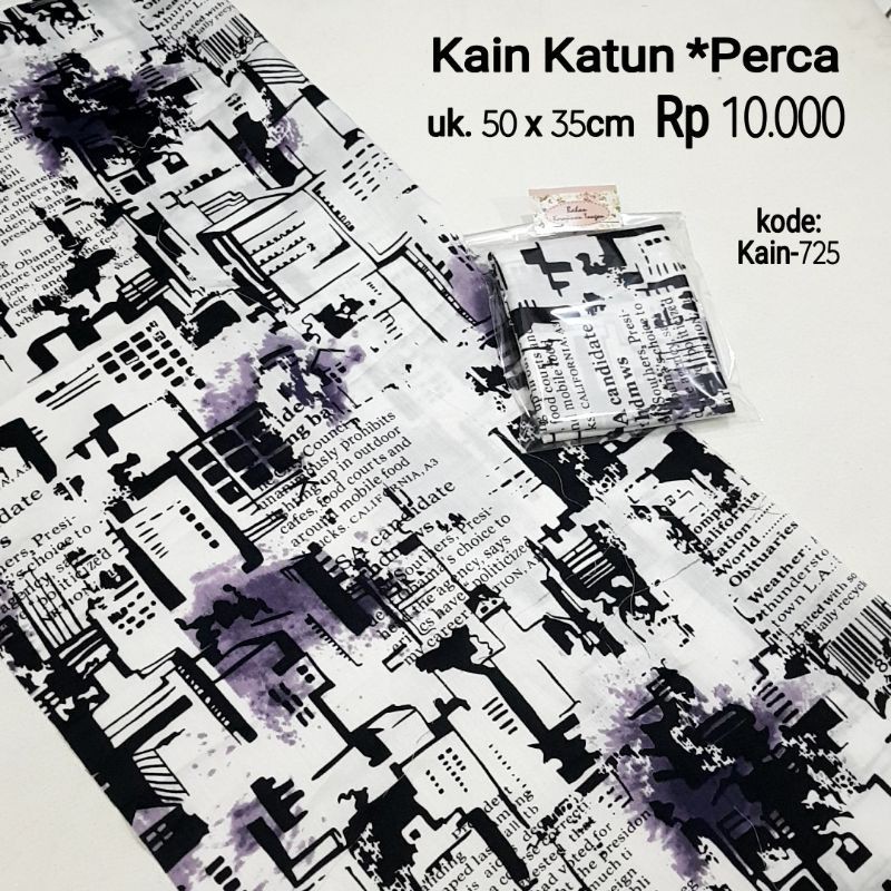 Kain Katun Perca 50x35cm Motif Koran Motif Langka