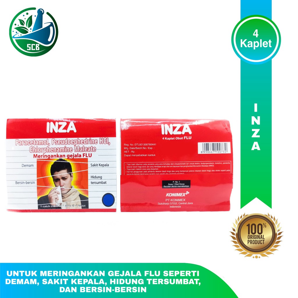 Inza Tablet 4 -Obat Demam -Sakit kepala -hidung tersumbat