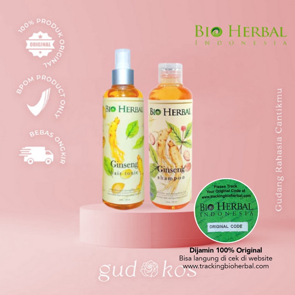 Paket Bio Herbal Ginseng Shampoo &amp; Hair Tonic BPOM