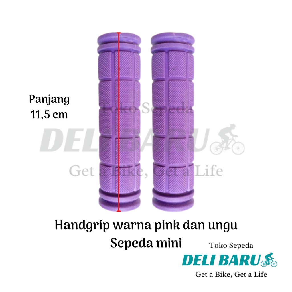 Delibaru Handgrip panjang 11,5 cm hamfat warna pink ungu grip sepeda lipat MTB mini federal fixie