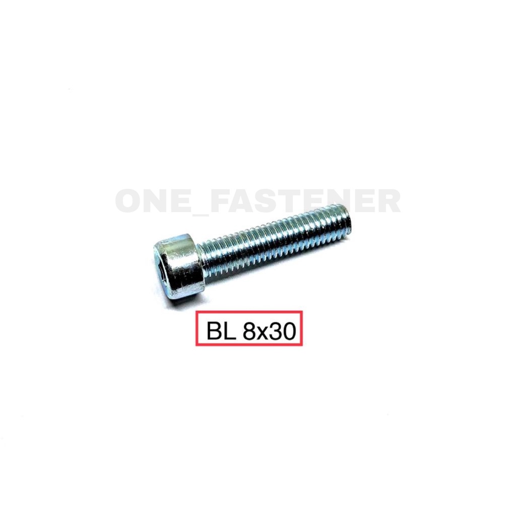 POLOS Baut L M8x30 PUTIH L6 8mm 3cm hex socket L Heads cap screw 12