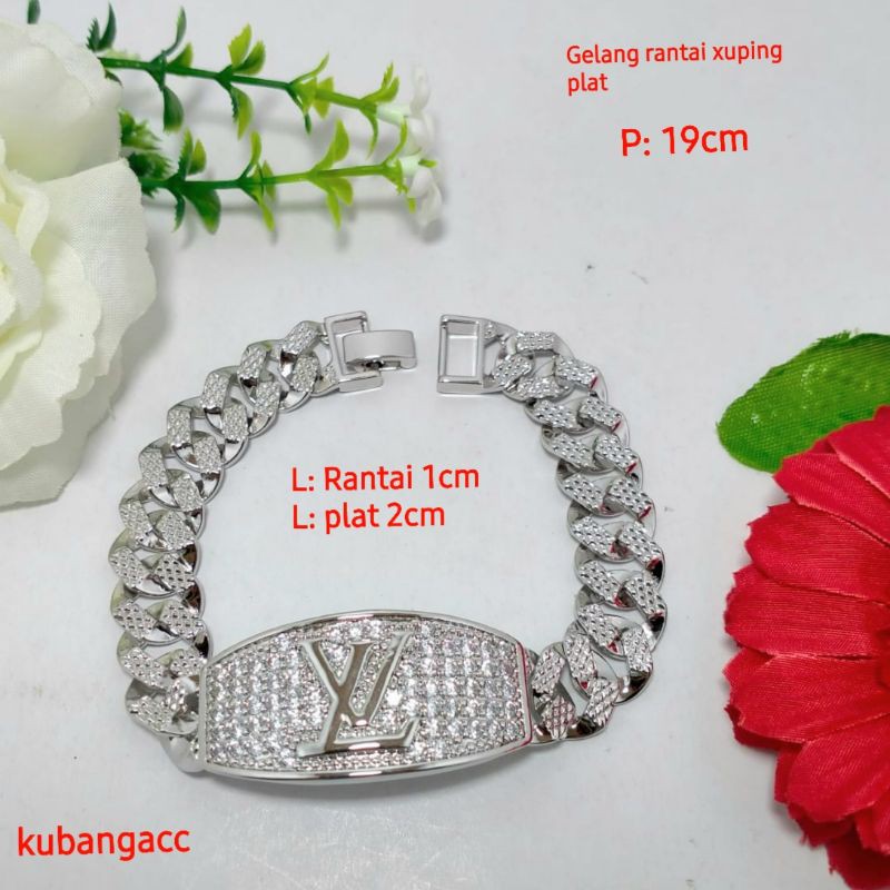 Gelang Xuping Wanita Silver Gelang Rantai Plat Xuping Silver Perhiasan Fashion