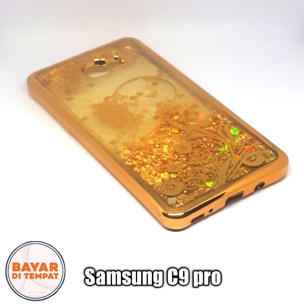 Case Hp Model Water Gliter Shinning Chroom for Samsung C9 Pro Casing Hp Cover Hp Silikon Hp