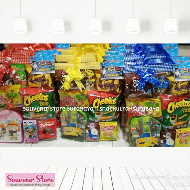 Souvenir Ulang Tahun / Paket Lunchbox Mini/ Snack Ultah Tepak Makan/ bingkisan anak/Snack Ultah