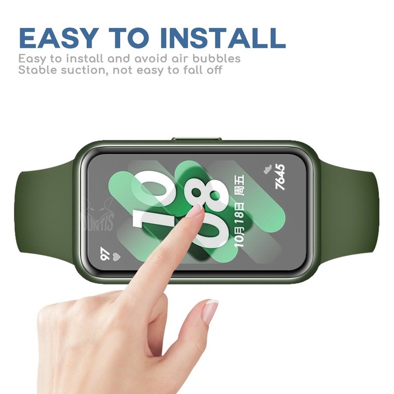 Pelindung Layar Tempered Glass 3D Curved Edge HD Anti Gores Untuk Huawei Band 7