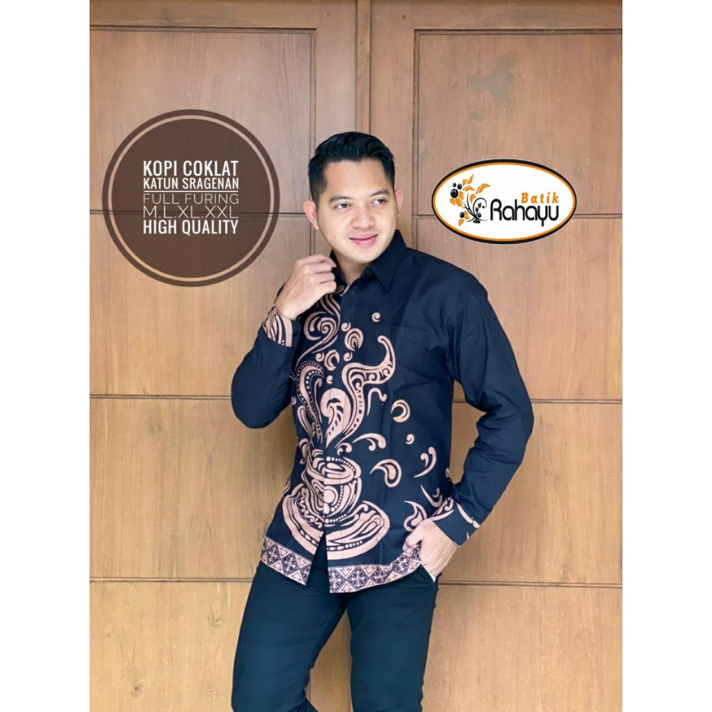 KOPI COKLAT RAHAYU KEMEJA BAJU BATIK PRIA SOLO LENGAN PANJANG FULL FURING KATUN HALUS PREMIUM ASWOMULYO WEDANTA PEKSI KEMBAR GINANDRA UNGU KEMBANG LOMBOK HANUNG AFANDI RANTING MERAH PROBOSETOA SETYA LUHUR  SEKARTAJI BATIK SOLO AMANAH BATIKSOLOAMANAH BIMA