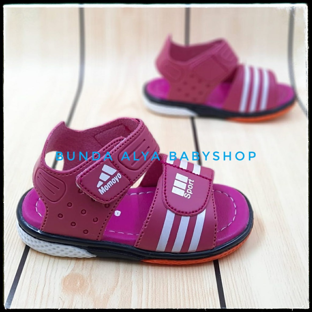 Sendal Anak Perempuan Umur 1 2 Tahun Tali FANTA - Sepatu Sendal Anak Cewek Alas Karet Anti Licin PINK TUA   Size 22 - 24