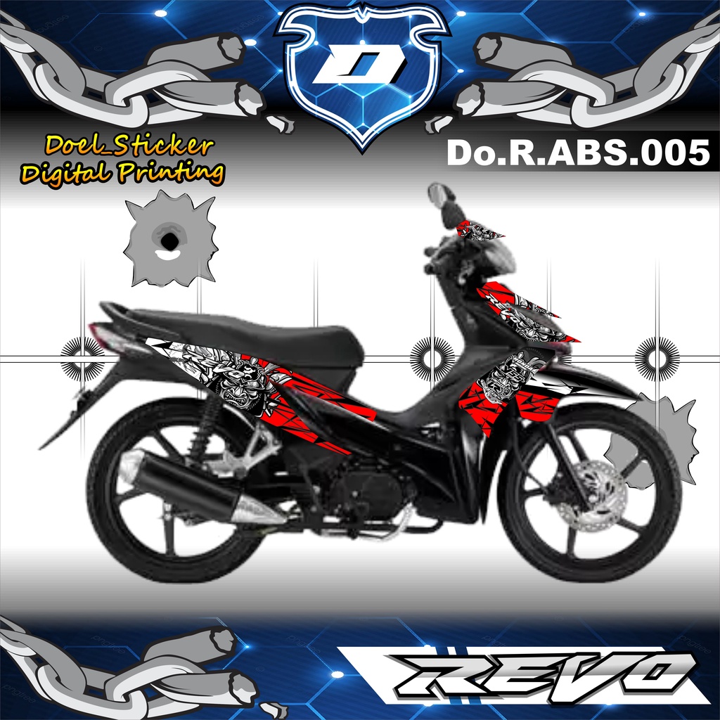 Sticker Striping REVO ABSOLUTE List Variasi Hologram , Crome Doel 005