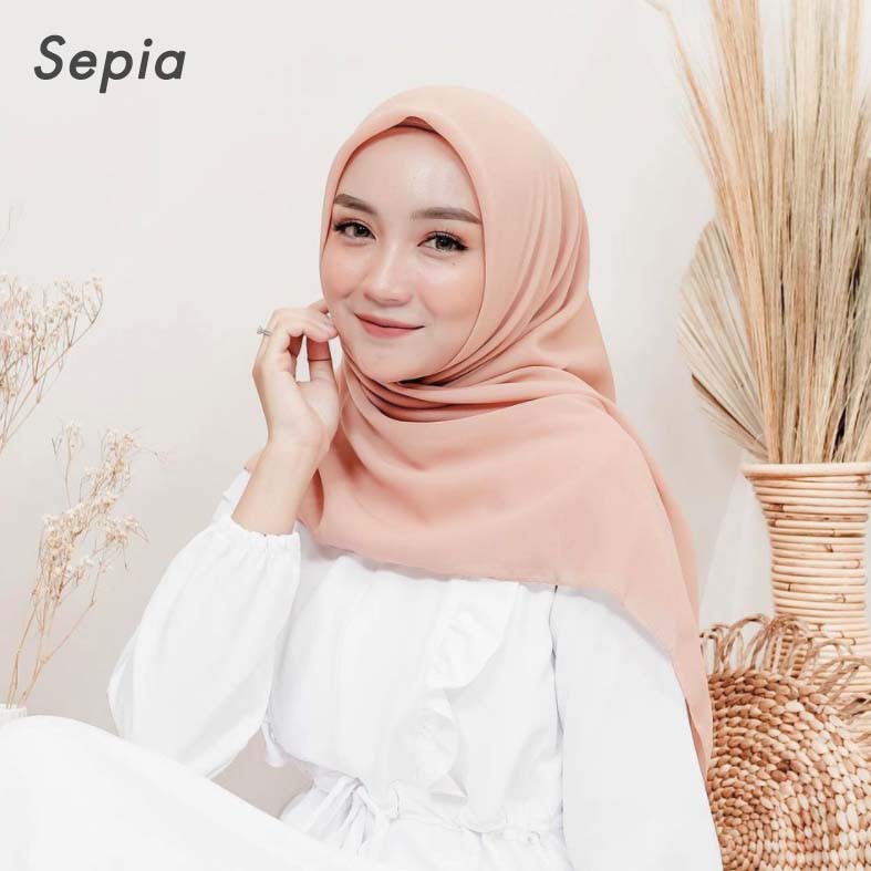 Bella Square Jilbab | Hijab Segiempat | Warna Part 2-Sepia