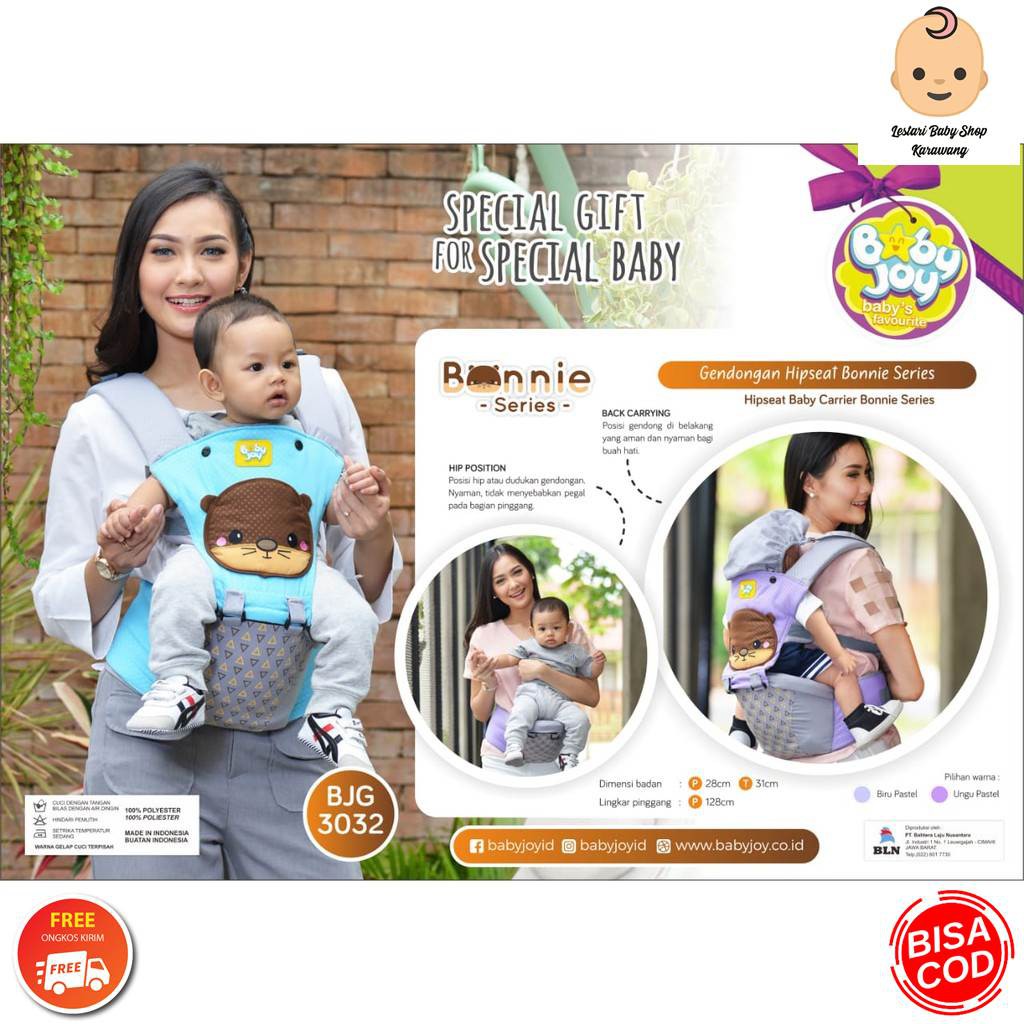 Baby Joy Gendongan Bayi Depan Baby Joy - Baby Joy Gendongan Hipseat Bonnie Series BJG 3032