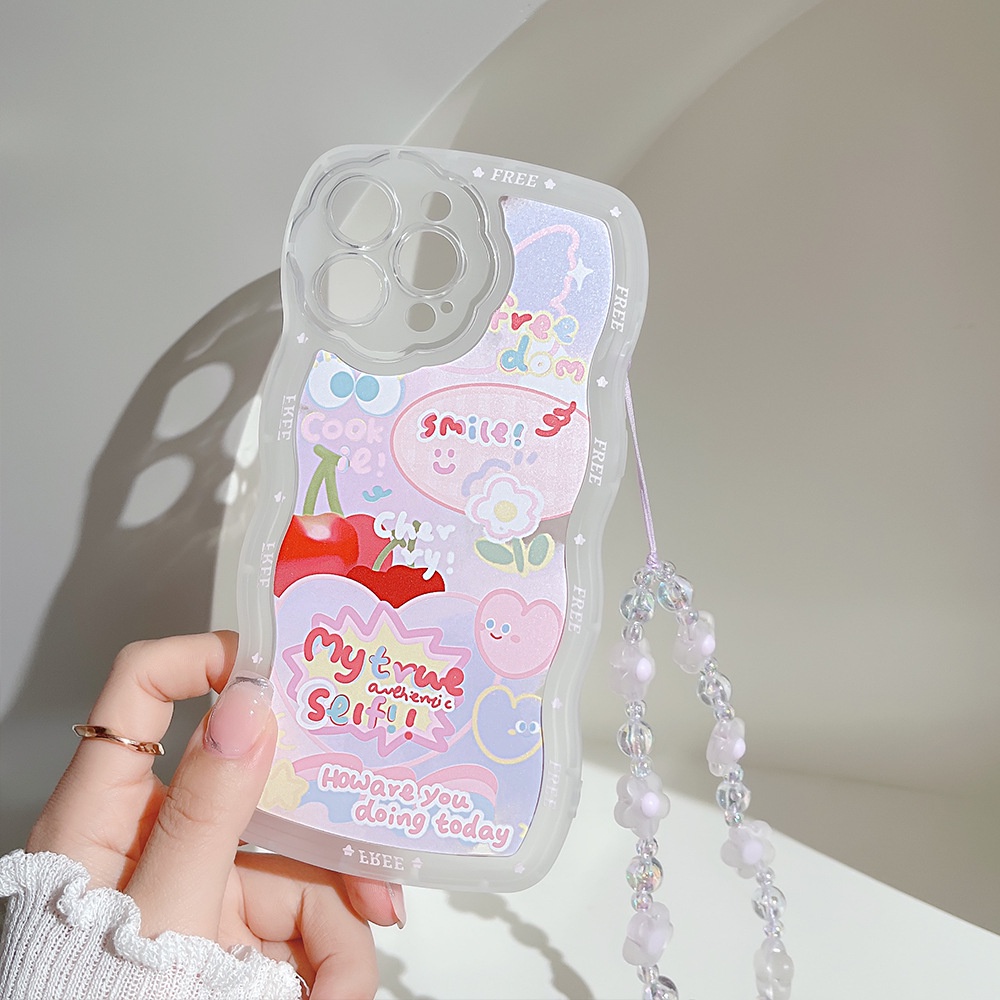 Soft Case Silikon Transparan Motif Kartun Bunga Cover Iphone 11 8 7 Plus SE2 XS XR 12 13 PRO MAX