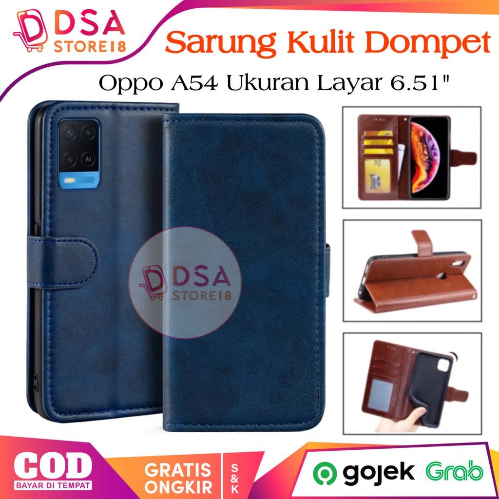Case Oppo A54 / Casing Oppo A54 / Leather Case Flip Cover Wallet Dompet Hp Casing Kulit