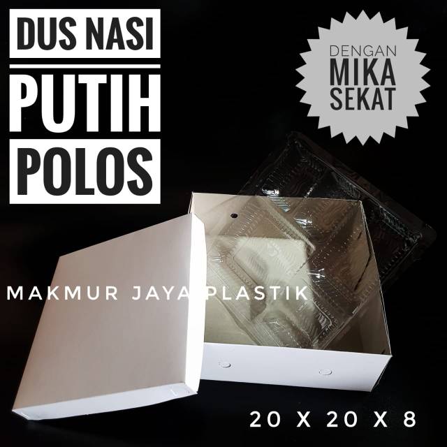 

[ DNP20 + POLOS - 10 PC ] KARDUS NASI POLOS UKURAN 20 X 20 DENGAN MIKA