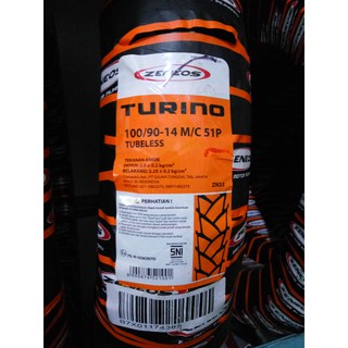 Zeneos Turino ZN 33 ukuran 100/90 - 14 Tubeless Semi Trail