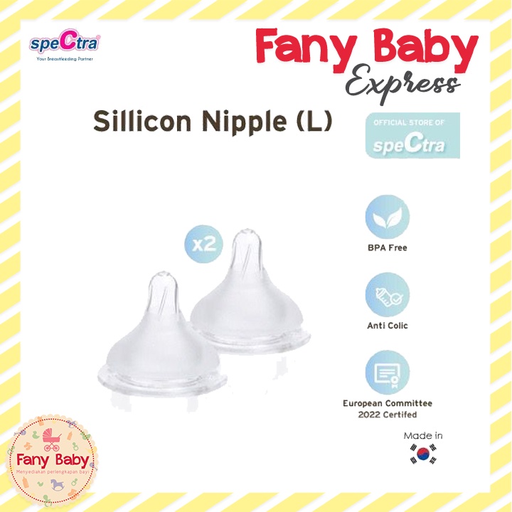 SPECTRA SILICONE NIPPLE WIDE NECK ISI 2 PC / NEW SHAPE