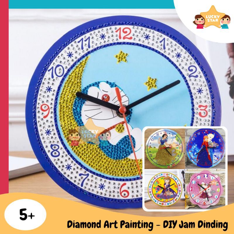 DIY Jam Dinding Anak - Diamond Art Painting Mainan Edukasi Kreativitas Anak Kreasi Manik-Manik Anak