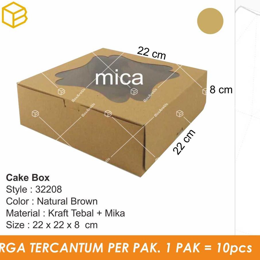 

♛Promo♛ Cake Box, Dus, Kotak, Packaging, Kotak Kue, Multipurpose Box, Gift Box | 32208 BROWN (10pcs)