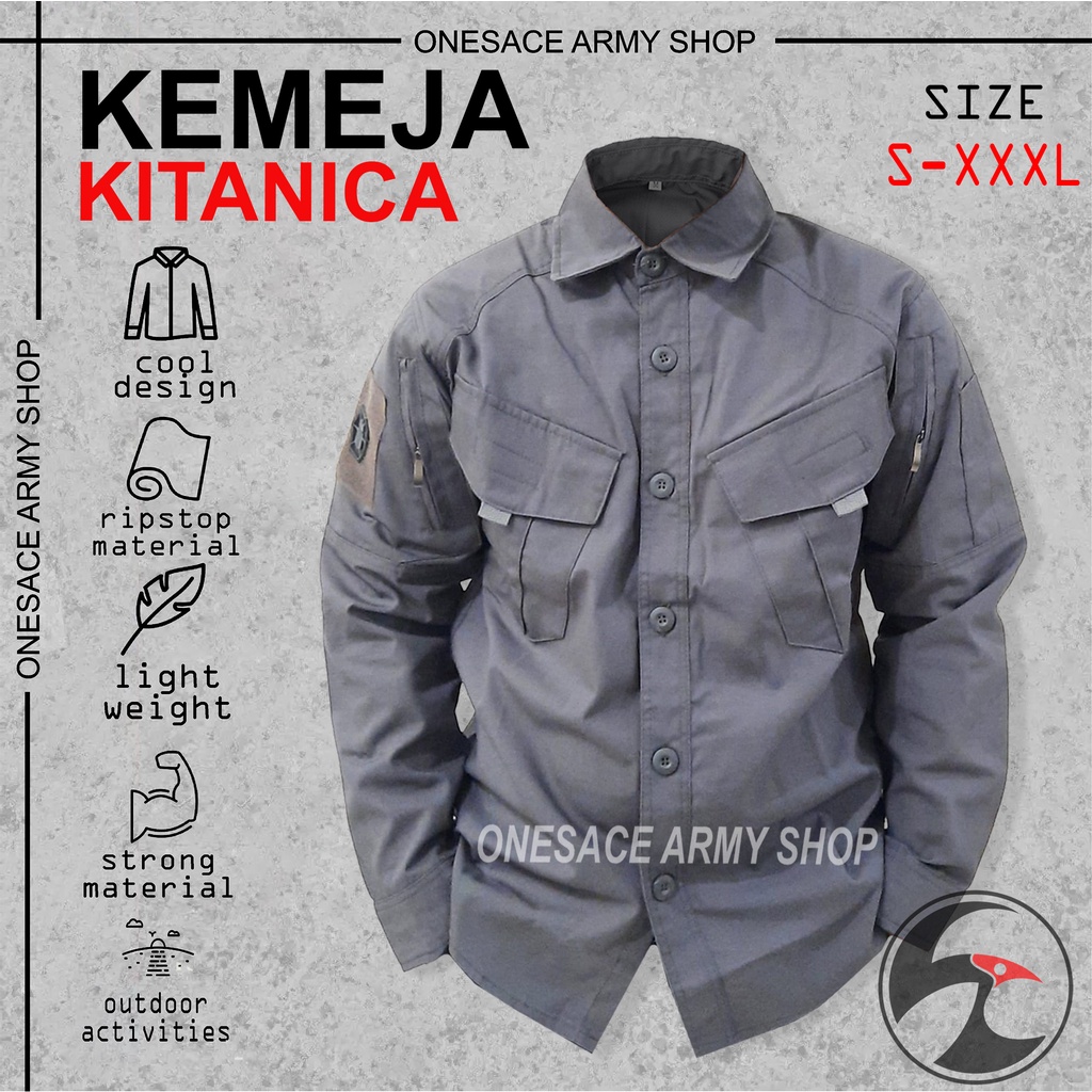 Kemeja Tactical Kitanica Lengan Panjang/Kemeja Lapangan/Kemeja Outdoor/Kemeja Hiking