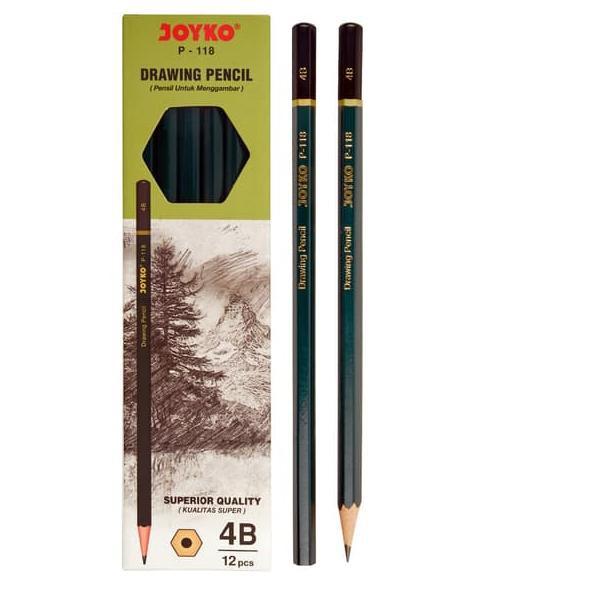 

☁╠ Drawing Pencil Pensil Menggambar Joyko P-118 4B 1 Box 12 Pcs ♈