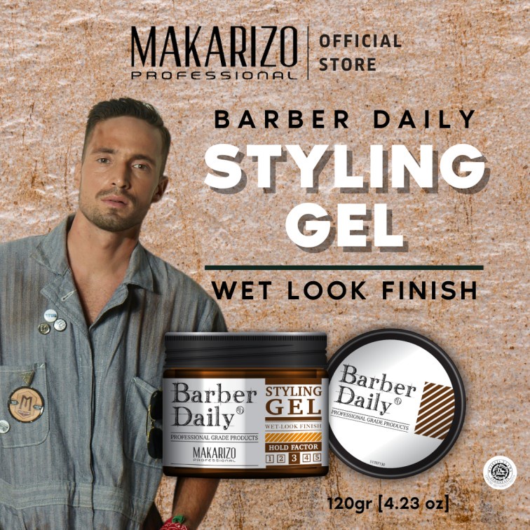 ❤ jselectiv ❤ MAKARIZO PRO BARBER DAILY Styling Gel | Gel Rambut Wet Look MAKARIZO Level 3