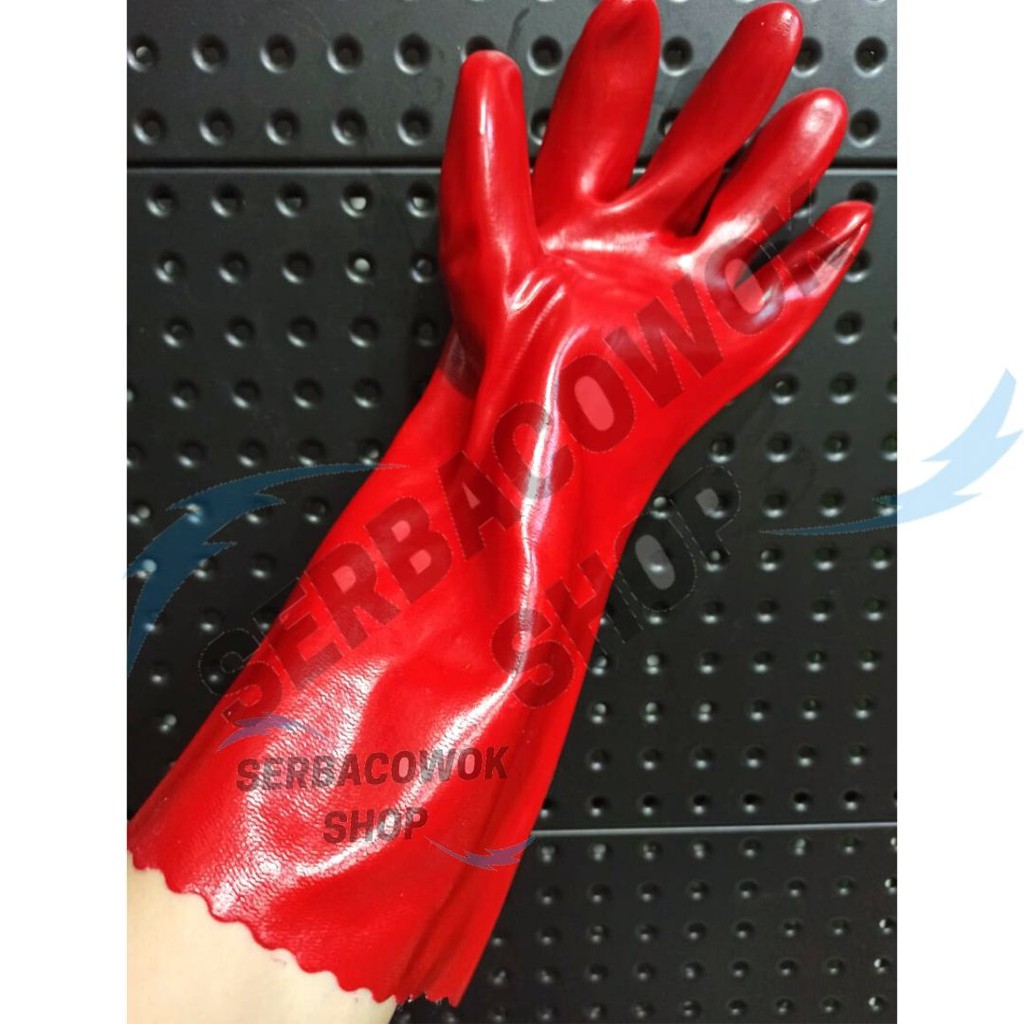 Kenmaster Sarung Tangan Kerja Kimia Safety PVC 14 Inch Tahan Asam Termurah Berkualitas