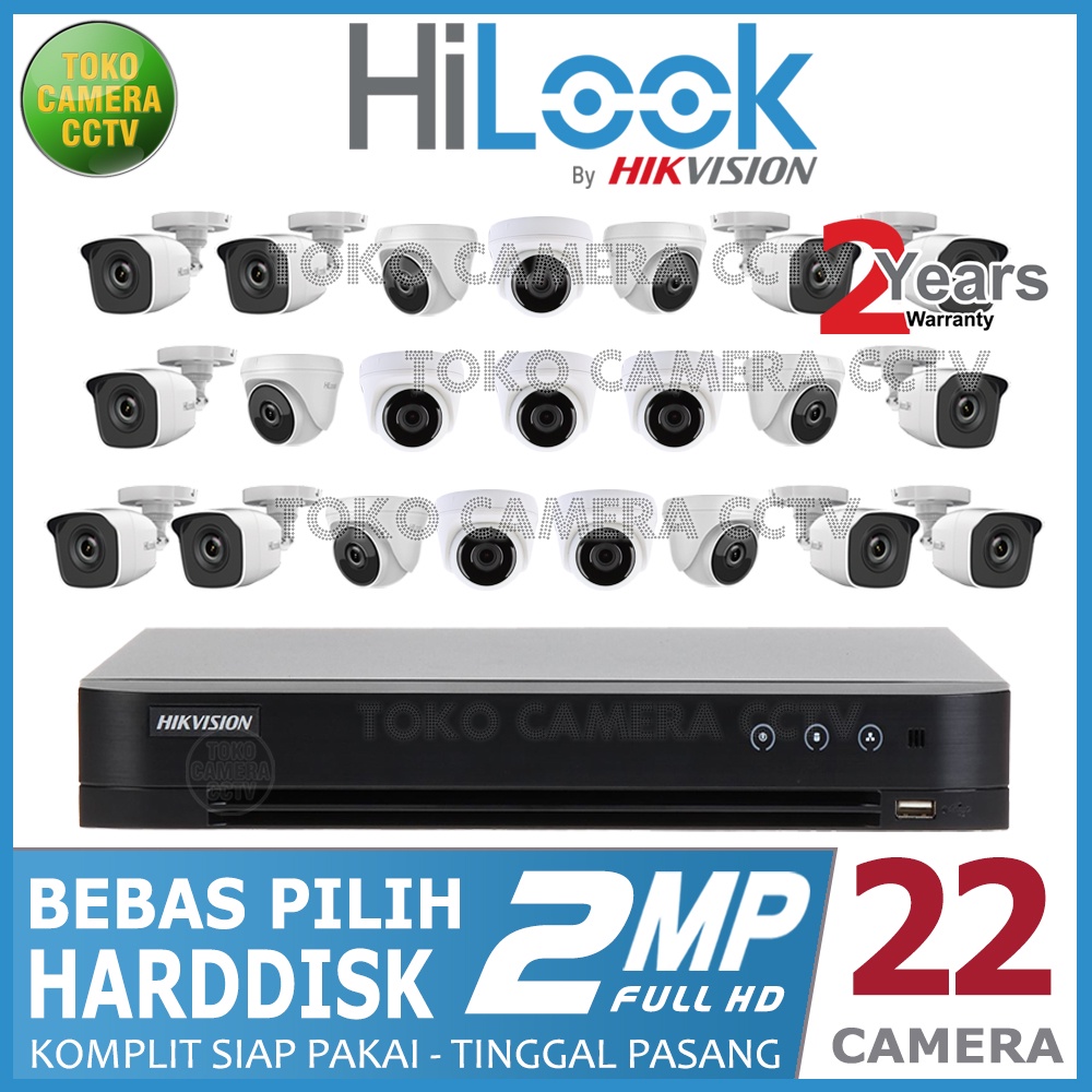 PAKET CCTV HILOOK 2MP 32 CHANNEL 22 KAMERA