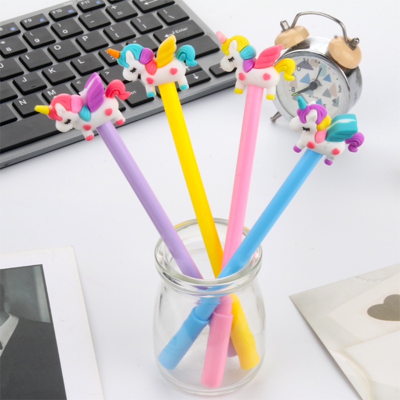 Bolpen boneka unicorn pena unicorn tinta gel hitam pen murah lucu pulpen anak murahkarakter unicorn