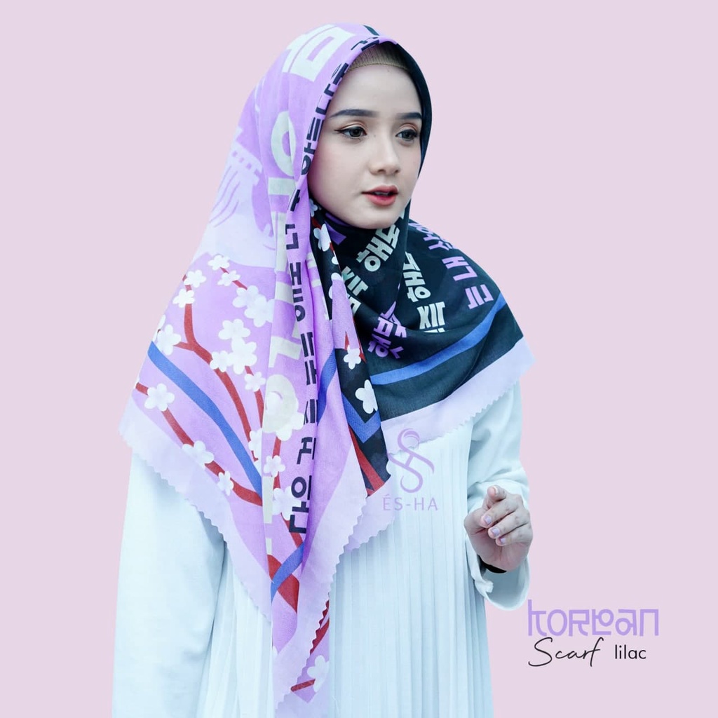 (PART 1) Series Hijab Motif Voal / Segiempat Motif Voal Premium Exclusive-KOREA LILAC